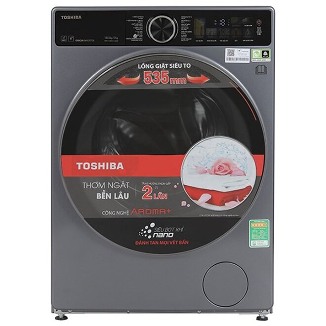 Máy giặt sấy Toshiba Inverter 10.5 kg TWD-T25BZU115MWV(MG): Máy giặt AI tiết kiệm điện, giá cạnh tranh