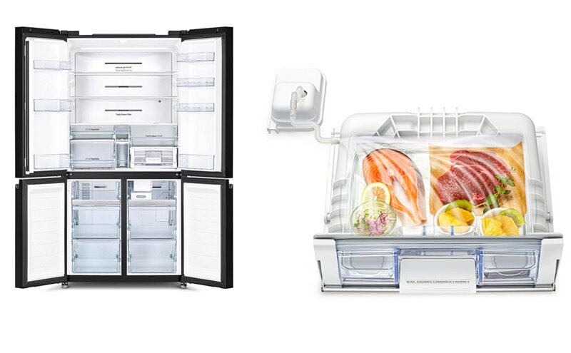Hitachi R-WB640VGV0 GBK giảm giá sâu, tủ lạnh 4 cánh ngăn chân không cao cấp, siêu tiết kiệm điện