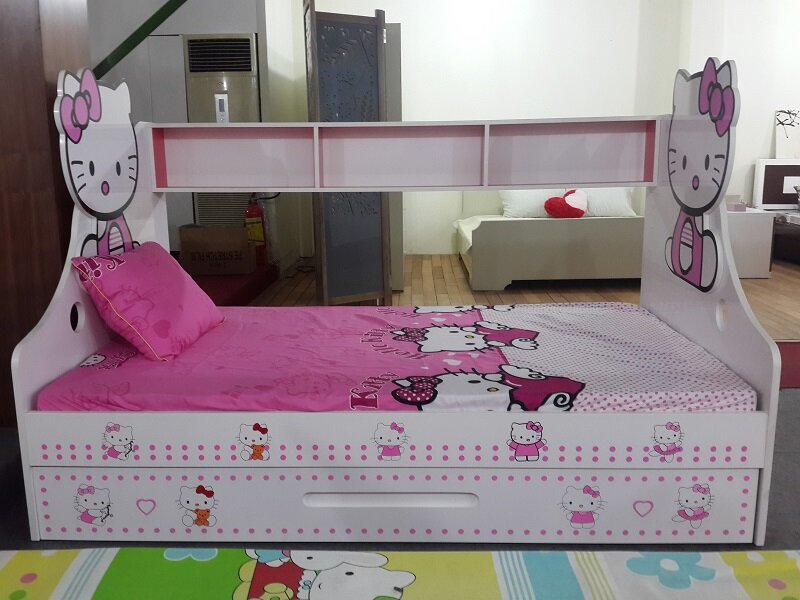 Giường Ngủ Trẻ Em Gỗ Hello Kitty