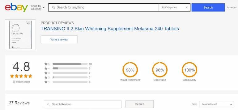 Viên uống transino whitening 240 viên nhận được sự tin dùng của đông đảo khách hàng