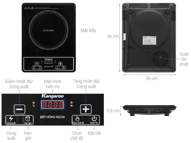 Bếp hồng ngoại Kangaroo KG20IFP1