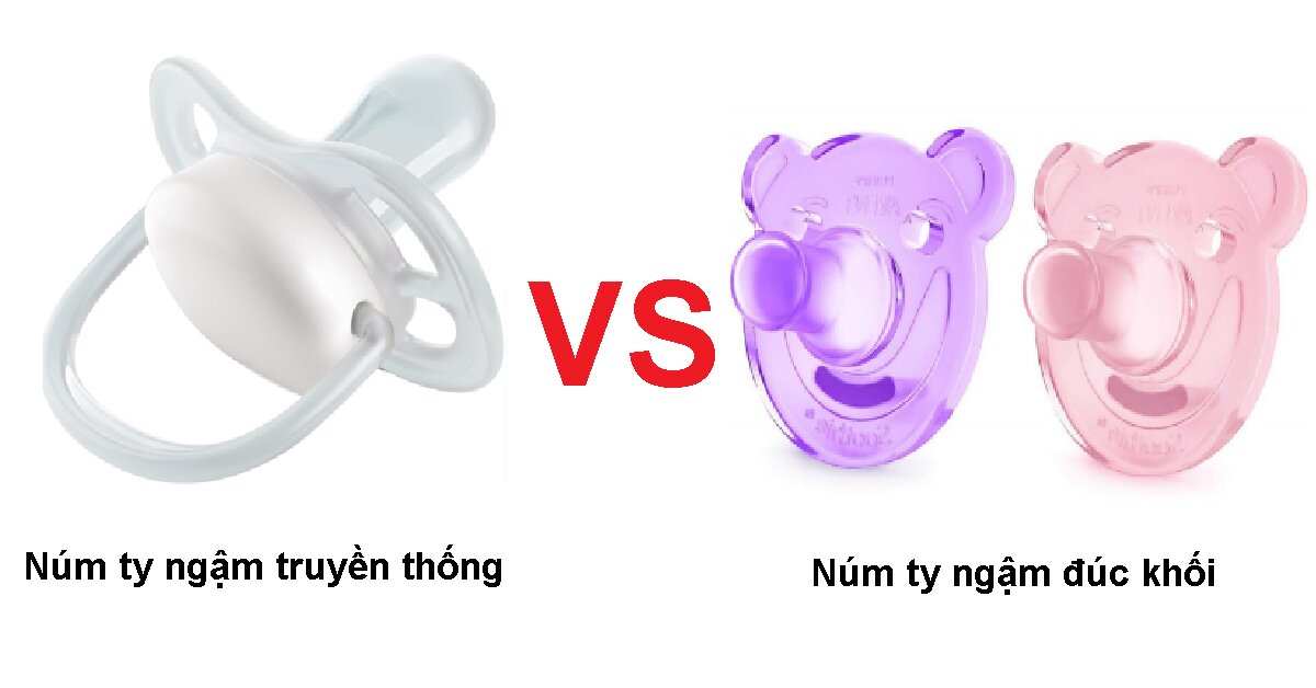 Chọn mua núm ty ngậm cho bé thông thường hay đúc khối thì tốt?