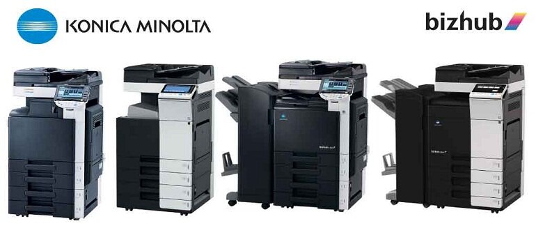 Máy photocopy văn phòng kỹ thuật số đa chức năng màu Konica Minolta.