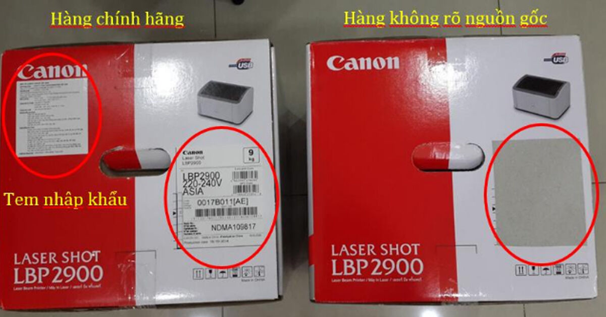 Phân biệt máy in canon 2900 hàng thật và hàng "dựng" hàng giả