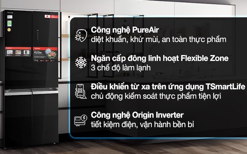 Tủ lạnh Toshiba Inverter 515 lít GR-RF677WI-PGV(22)-XK thiết kế thời thượng, tính năng hiện đại