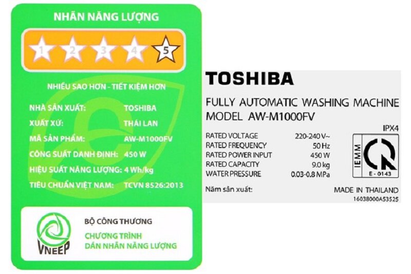 Khám phá chi tiết Máy giặt Toshiba 9kg AW-M1000FV(MK) cho gia đình 5 thành viên