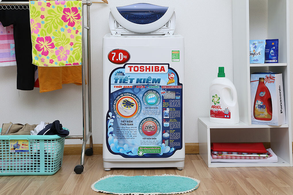 Máy giặt Toshiba loại 7kg được ưa chuộng bởi nhiều gia đình? (Nguồn: digicity.vn)