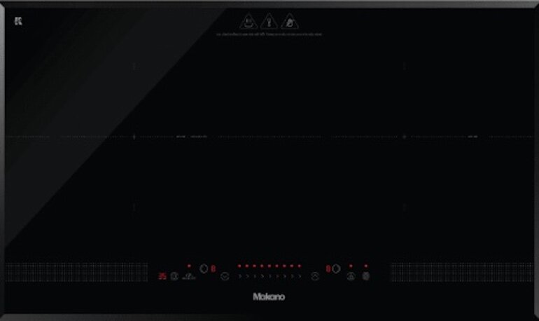 Bếp âm Makano MKT-200002 có thiết kế lắp âm với 2 vùng nấu 2 món cùng lúc.