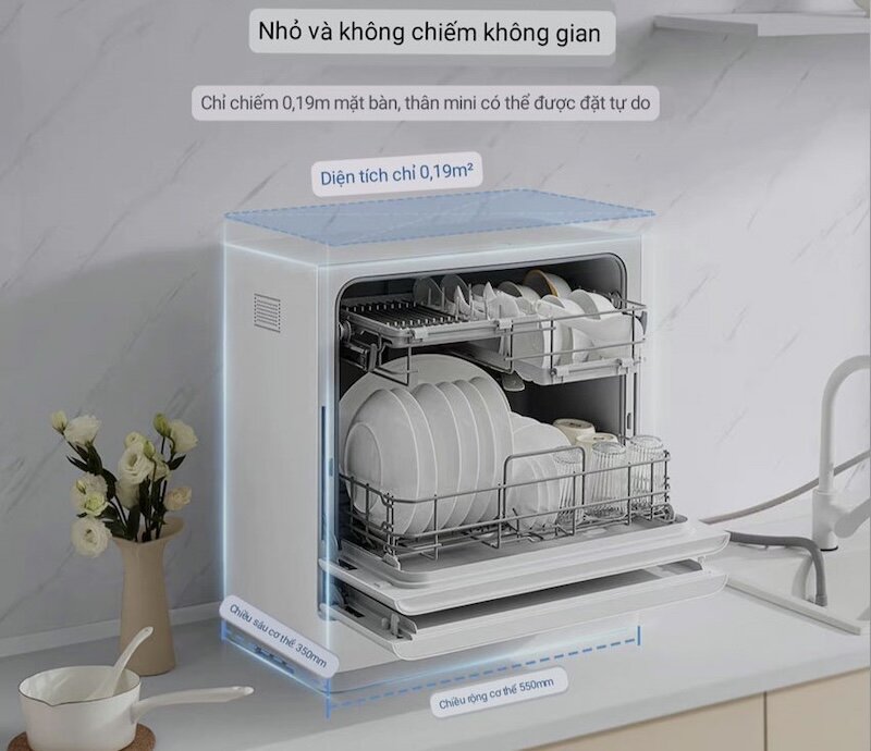 Máy rửa bát Xiaomi Mijia S1 5 bộ giải pháp thông minh cho không gian bếp hiện đại