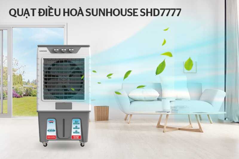 Sunhouse SHD7777: Quạt điều hòa công suất lớn cho kinh doanh, sản xuất!