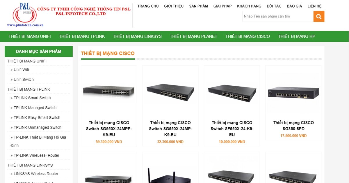 Plinfotech – Địa chỉ phân phối thiết bị mạng Linksys, Planet, Cisco, HP, Unifi chính hãng
