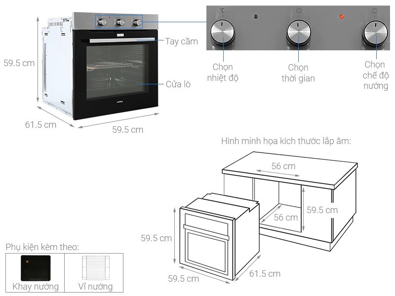 Lò nướng âm tủ Hafele HO-K60C 535.62.591 nấu nướng trở nên dễ dàng