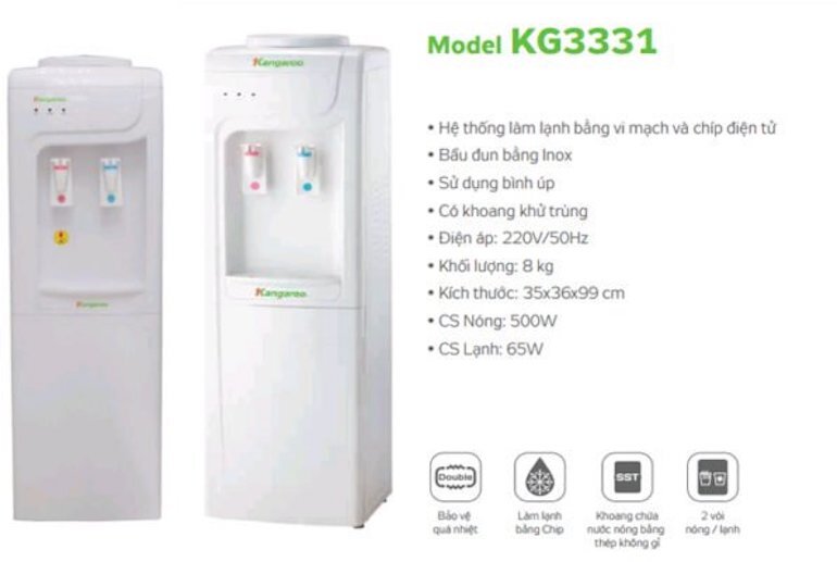 Đặc điểm nổi bật của cây nước nóng lạnh Kangaroo kg3331