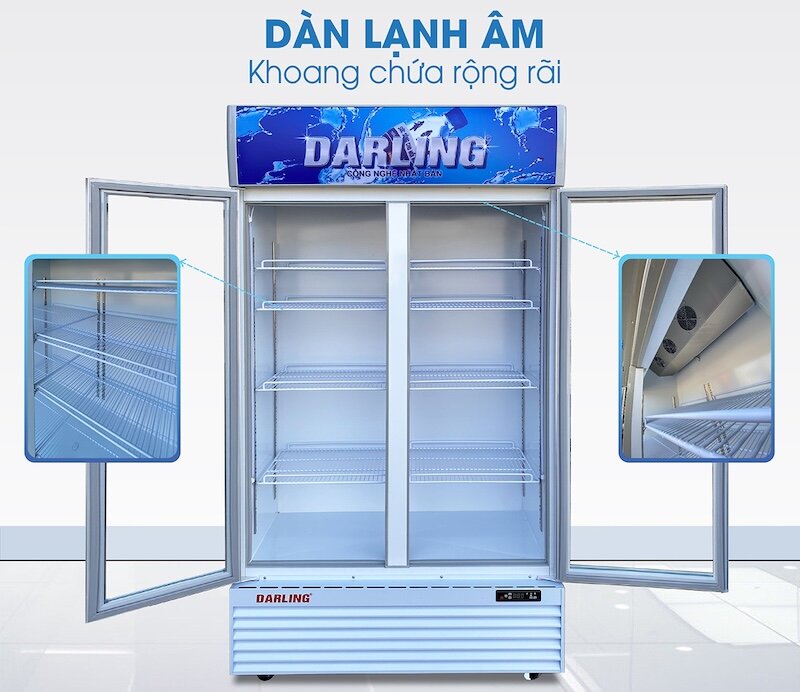 Tủ mát Darling 2 cánh 630 lít DL 7000A2 bảo quản thực phẩm, đồ uống tốt