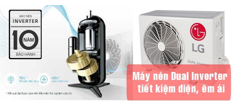 Công nghệ Inverter được ứng dụng trên điều hòa LG 12000 mang lại sự vận hành bền bỉ và tiết kiệm điện năng