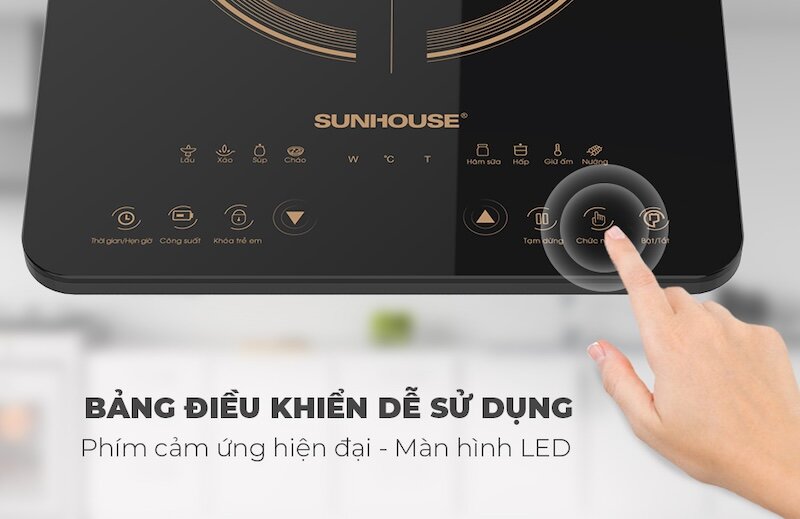 Bếp từ Sunhouse SHD6803 sở hữu nhiều tính năng nổi trội