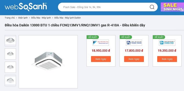 Điều hòa 13000 BTU Daikin FCNQ13MV1/RNQ13MV1