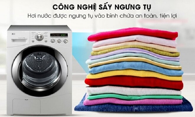 Cong nghe say ngung tu tren may say quan ao LG 8kg DR 80BW