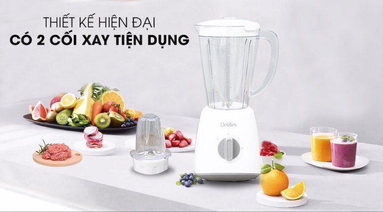 Máy xay sinh tố Delites sở hữu thiết kế đơn giản, bắt mắt với nhiều màu sắc khác nhau cho bạn lựa chọn.