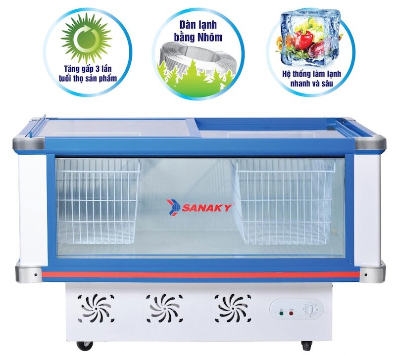 Tìm hiểu các điểm đáng giá trên tủ mát 2 cánh 218 lít Sanaky VH - 288K