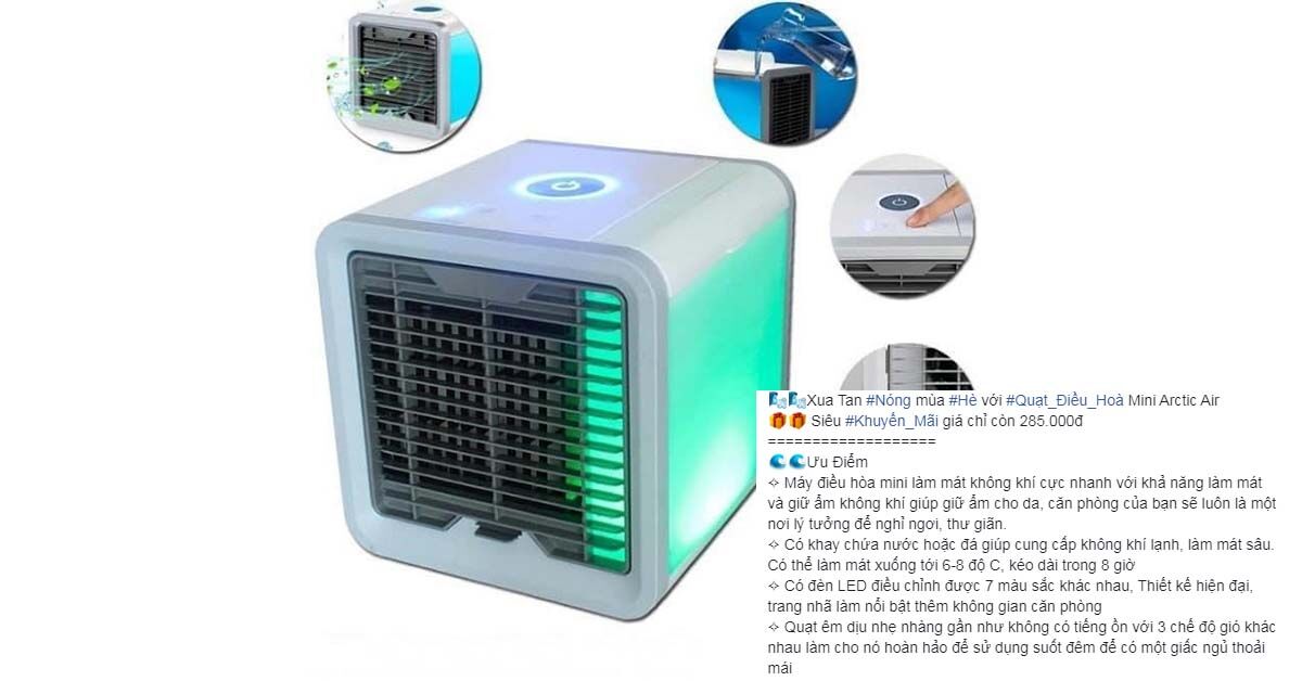 Quạt điều hòa mini giá 200k lại gây sốt mùa hè 2020