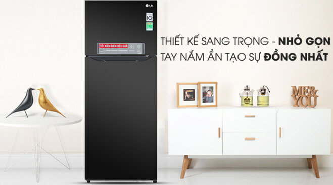 Tủ lạnh LG Inverter GN-M315BL 2 cánh 315 lít có màu đen thời thượng