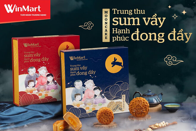 Bánh trung thu Vinmart có 2 loại truyền thống và cao cấp