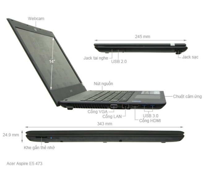 laptop Acer Aspire E5-473-30VS