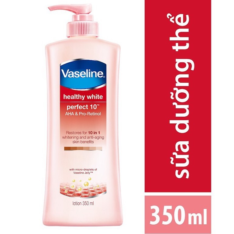 Sữa dưỡng thể Vaseline Healthy White Perfect 10™ an toàn lành tính
