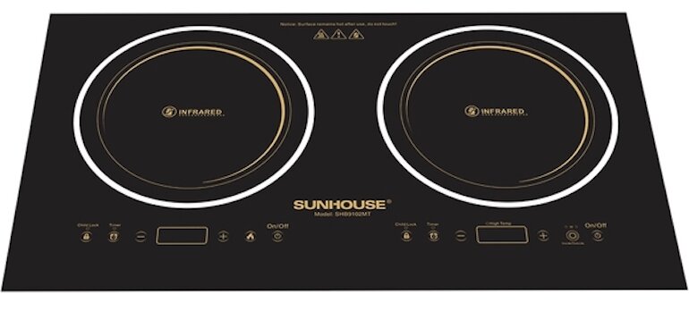 Thiết kế của bếp hồng ngoại đôi Sunhouse shb9102mt
