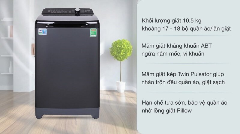 TOP 5 máy giặt cửa trên 10.5kg giá chỉ 5 triệu đồng cho gia đình năm 2025