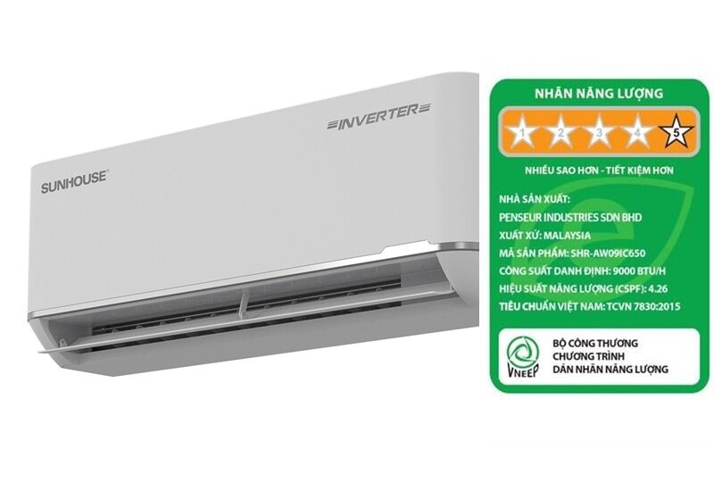 Điều hòa Sunhouse inverter SHR-AW09IC650 mới ra mắt 2025 tạo sức hút với loạt trang bị ấn tượng