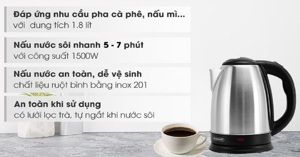 Review bình đun siêu tốc Sunhouse 1.8 lít SHD1182 giá rẻ được nhiều người tìm mua nhất