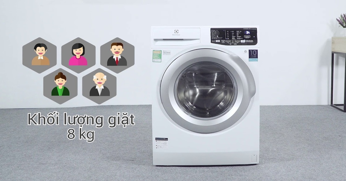 Review chi tiết máy giặt Electrolux 8kg EWF8025DGWA