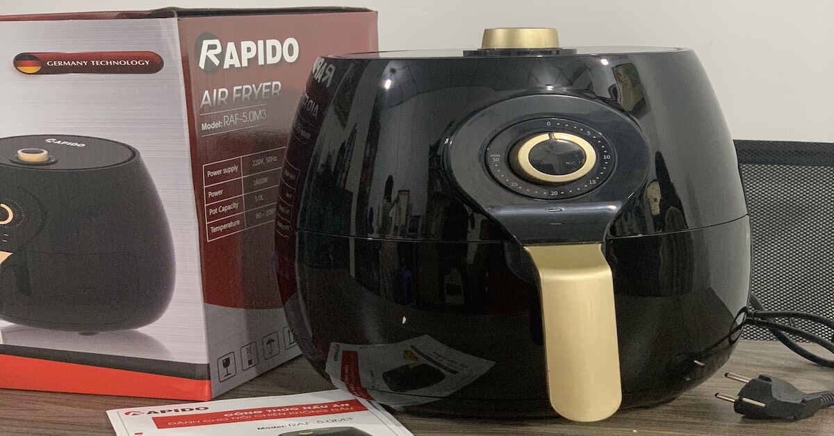 Review chi tiết nồi chiên không dầu Rapido RAF5.0M3