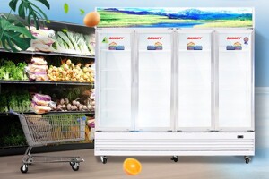 Review chi tiết tủ mát Sanaky 4 cánh 2000 lít VH-2209HP
