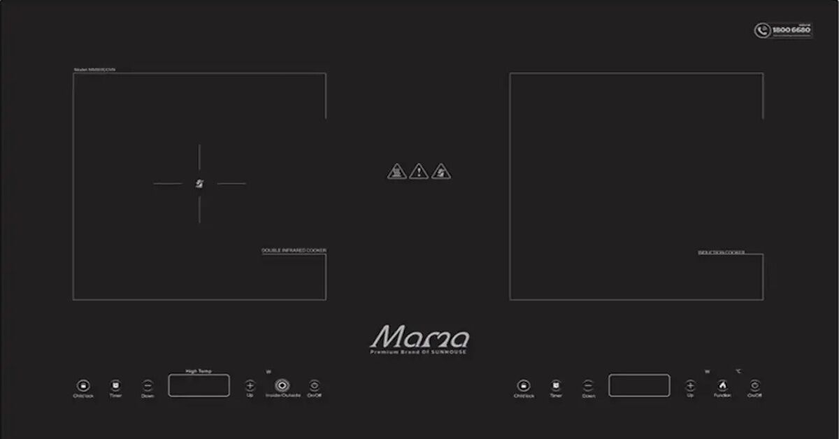 Review chi tiết về bếp đôi điện từ hồng ngoại Sunhouse Mama MMB9100VN