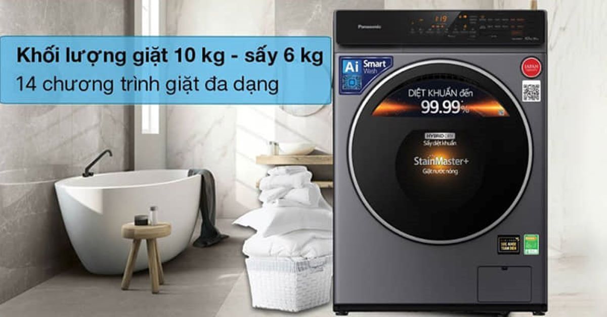 Review chi tiết về máy giặt sấy Panasonic 10 Kg NA-S106FR1BV