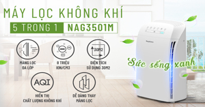 Review chi tiết về máy lọc không khí 5 trong 1 Nagakawa Nag3501m