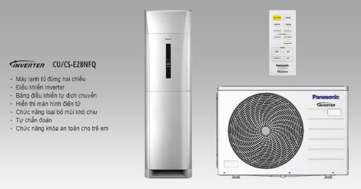 Review điều hòa tủ đứng 2 chiều Inverter Panasonic E28NFQ 28.000BTU