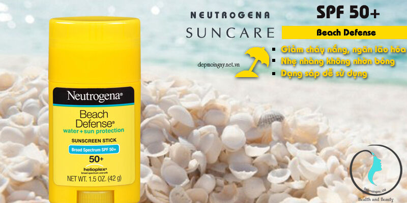 Review kem chống nắng dạng sáp Neutrogena Sunscreen Beach Defense Sunblock Stick SPF 50+