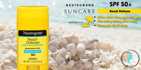 Review kem chống nắng dạng sáp Neutrogena Sunscreen Beach Defense Sunblock Stick SPF 50+