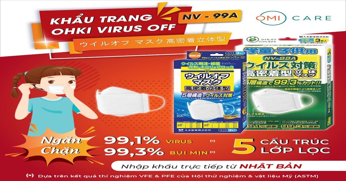 Review khẩu trang 5 lớp OHKI Nhật Bản cho trẻ em
