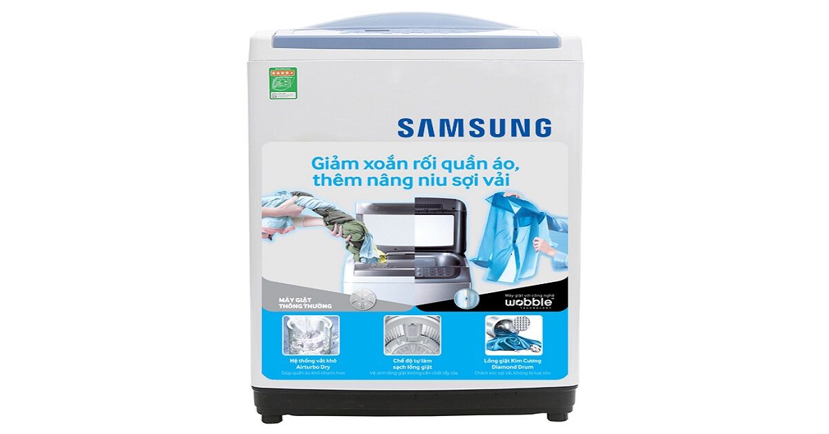 Review máy giặt Samsung 9kg cửa trên WA90M5120SW/SV