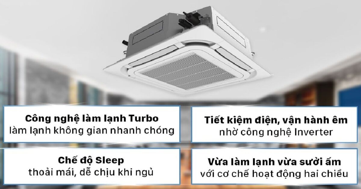 Review máy lạnh âm trần 2 chiều Gree Inverter 2.0 HP GUD50T/A-S/GUD50W/A-S