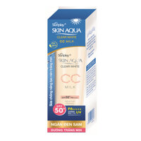 Review Sunplay Skin Aqua Clear White CC Milk SPF50+, PA++++- Sữa chống nắng dưỡng da và trang điểm nhẹ