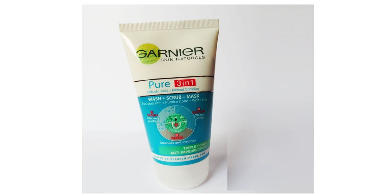 Review tẩy da chết đất sét trắng Garnier pure 3 in 1