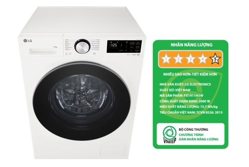 Máy giặt LG Inverter 11Kg FX1411N5W chinh phục khách hàng với loạt trang bị ấn tượng