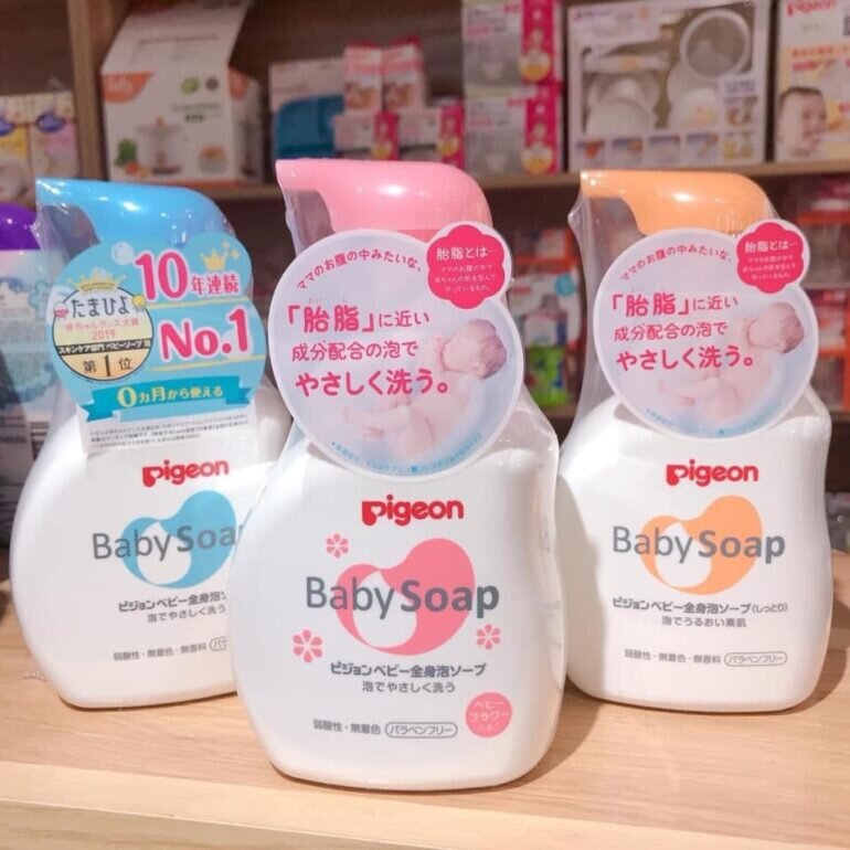 Các loại sữa tắm Pigeon Baby Soap nội địa Nhật