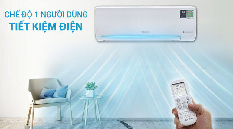 Chế độ 1 người dùng giúp tiết kiệm tối ưu năng lượng cho điều hòa Samsung Digital Inverter